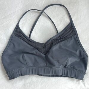 ALO Yoga Gray Strappy Sports Bra